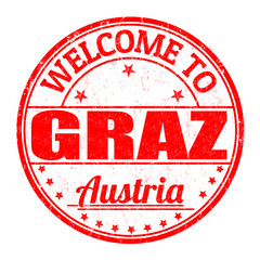 Welcome to Graz, Austria stamp