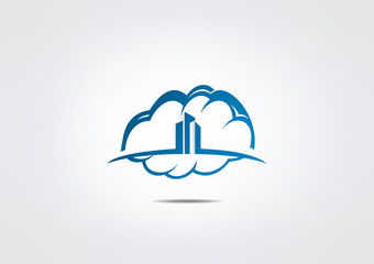 cloud Building business icon Web Symbol Modren Abstract.