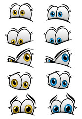Cartooned eyes with different emotions