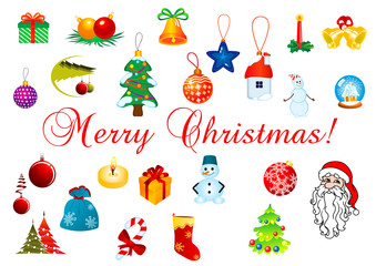 Naklejka premium Christmas and New Year design elements