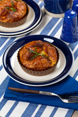 Breakfast. Baked Egg Souffle. Selective focus.