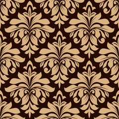 Light brown floral seamless pattern