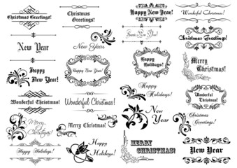 Calligraphic Christmas frames and borders