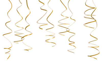 Decorative gold party streamers