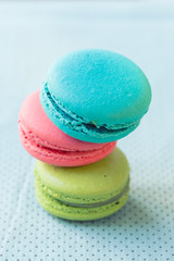 colorful macaron sweet tasty dessert