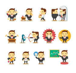 Set of businessman. Vector flat illustration