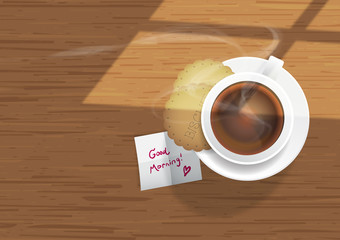 morning coffee with biscuit