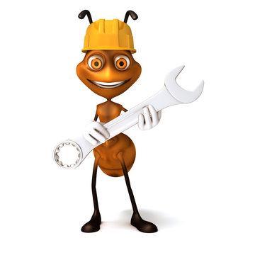Ant with work wrench