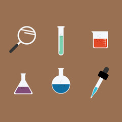 scientific Instruments,Flat style with long shadows