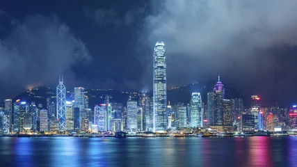Zelfklevend Fotobehang Victoria Harbor of Hong Kong © leeyiutung