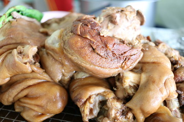 Pork legs of Thai foods.