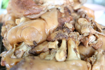 Pork legs of Thai foods.