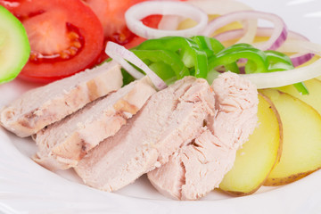 Warm meat salad