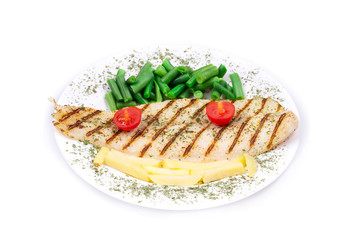 Grilled fish with vegetables