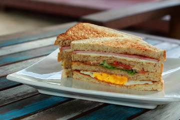 Sandwich on whole wheat  bread.