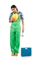 Industrial worker isolated on the white background