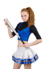 Cheerleader isolated on the white background