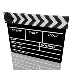 Obraz premium Clapper board on white background
