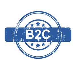 B2C business concept stamp