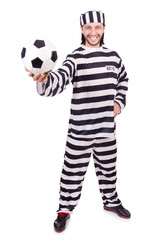 Prison inmate isolated on the white background