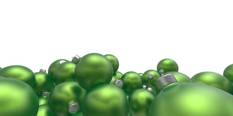 green 3D christmas balls tree globes