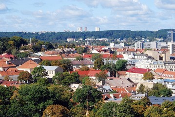 Vilnius city aerial view from Vilnius University tower