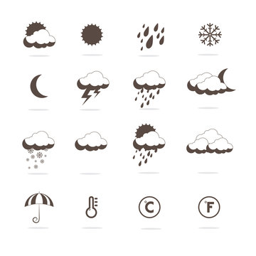 Weather icons. Isolated