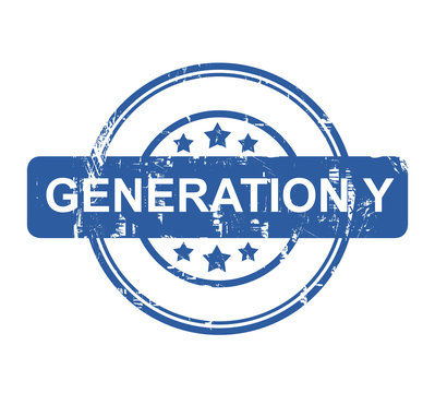 Generation Y business concept stamp