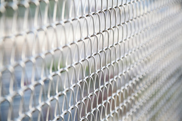 wire mesh fence with selective focus
