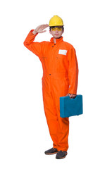 Industrial worker isolated on the white background