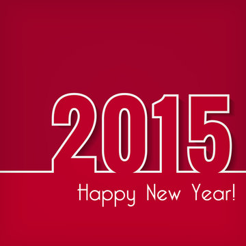 2015 Happy New Year design over red background.