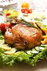 Baked chicken for festive dinner