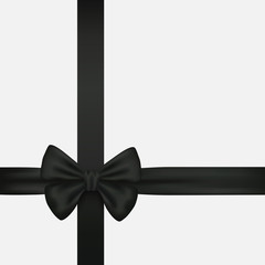 black bow with ribbons