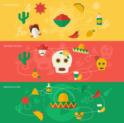 Mexico flat banner set