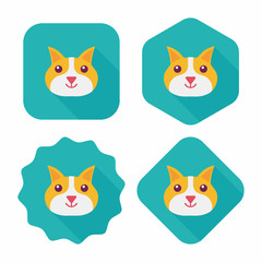 Pet cat flat icon with long shadow,eps10