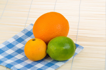 Orange, lime, tangerine