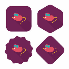 Pet mouse flat icon with long shadow,eps10