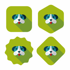 Pet dog flat icon with long shadow, eps10