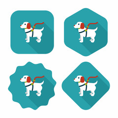 Pet dog flat icon with long shadow,eps10