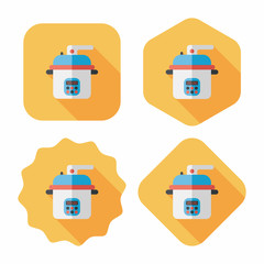 kitchenware rice cooker flat icon with long shadow,eps10