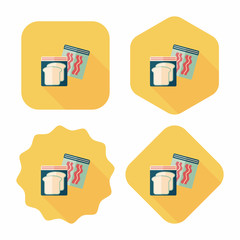 kitchenware zipper bags flat icon with long shadow,eps10