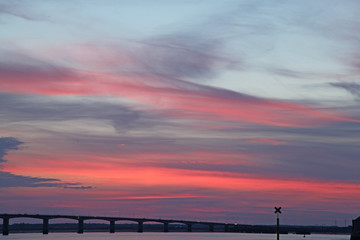 coucher de soleil pont ile d'Oléron