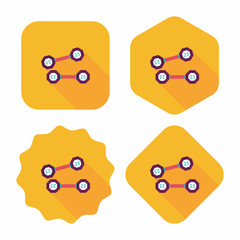 dumbbell flat icon with long shadow,eps10