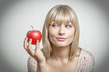 Girl with apple