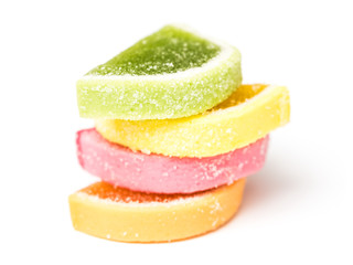 Fruit Jelly Top Group Isolated On White