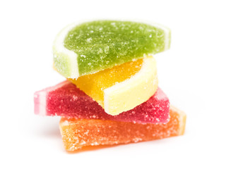 Fruit Jelly Top Group Isolated On White