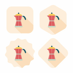 coffee kettle flat icon with long shadow,eps10