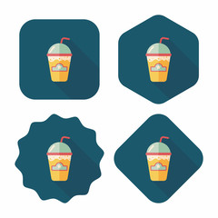 frappucino flat icon with long shadow,eps10