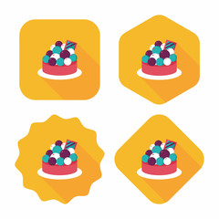fruit tart flat icon with long shadow,eps10
