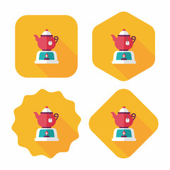 tea pot flat icon with long shadow,eps10